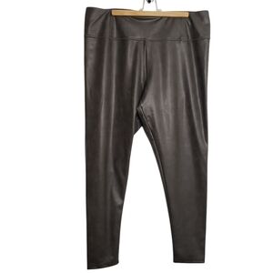 7 For All Mankind Brown Faux Leather Leggings Women's Plus Size 2X